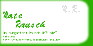 mate rausch business card